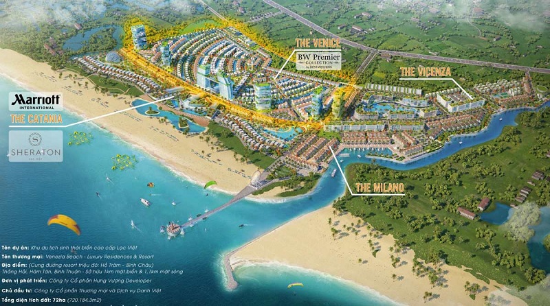 Quy hoạch phân khu dự án Venezia Beach Hồ Tràm - Bình Châu