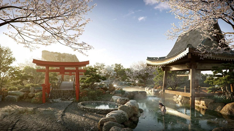 Vườn Nhật Bản chung cư The Landmark Onsen Ecopark