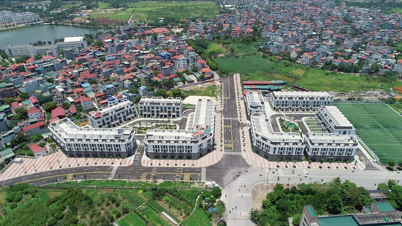 Flycam ảnh thực tế nhà phố Eastern Park Thạch Bàn - Long Biên
