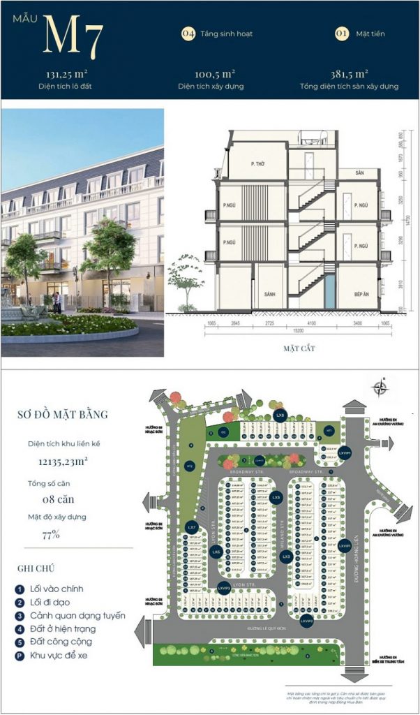 Mẫu thiết kế nhà phố M7 dự án CIC Luxury Lào Cai - Cốc Lếu
