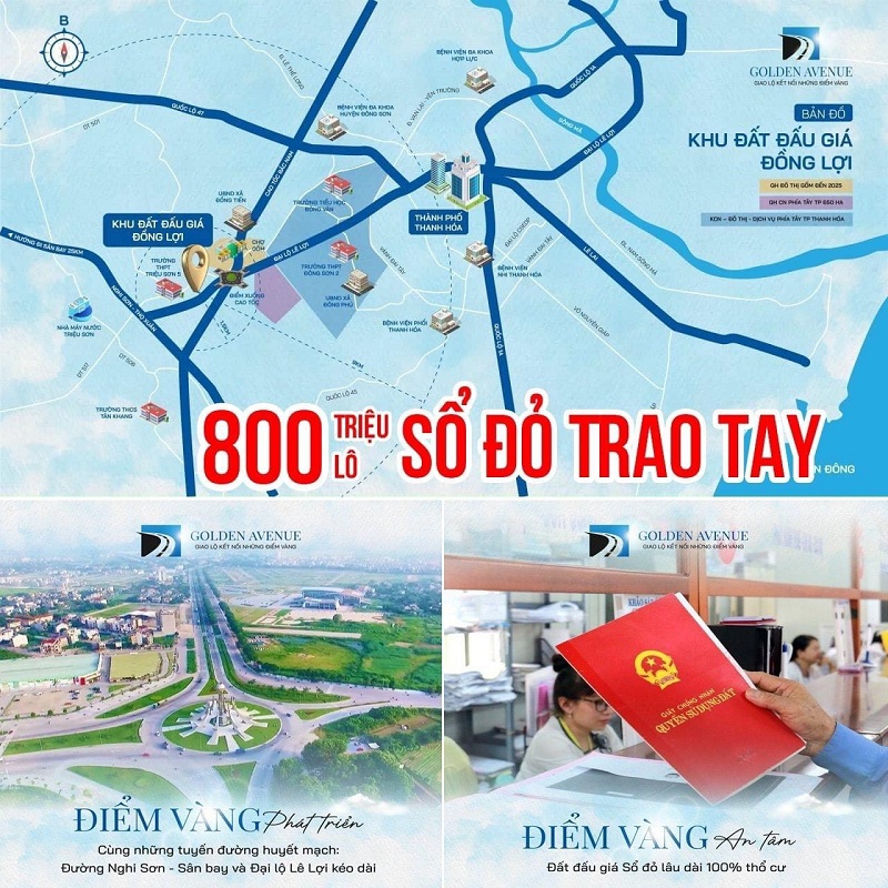Mở bán khu đất đấu giá Golden Avenue Triệu Sơn - Thanh Hóa