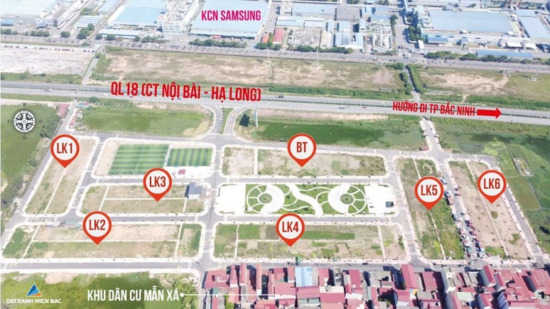 Quy hoạch đất nền dự án Long Châu Star Mẫn Xá - Yên Phong đối diện Samsung Bắc Ninh