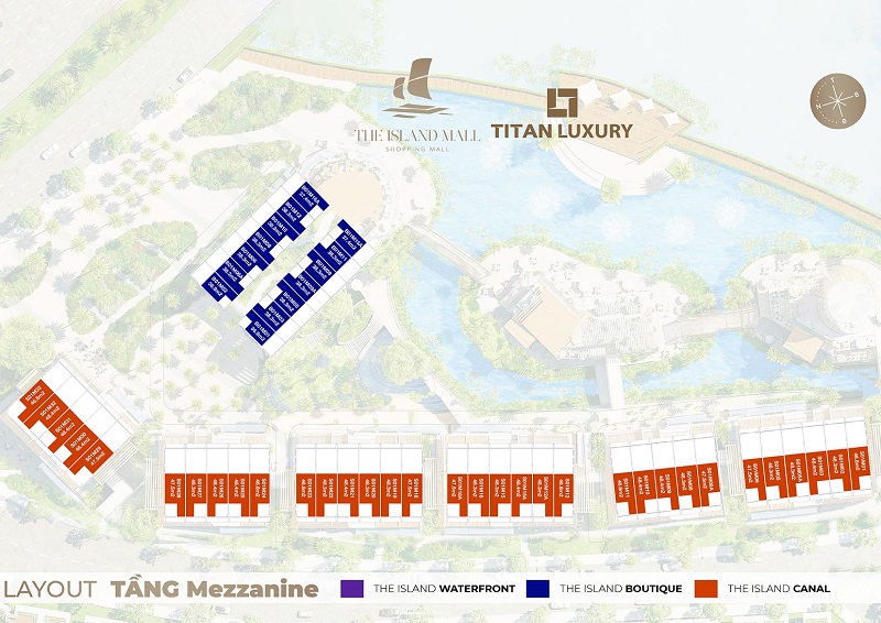 Mặt bằng tầng Mezza The Island Mall Ecopark - Trung tâm thương mại mặt nước