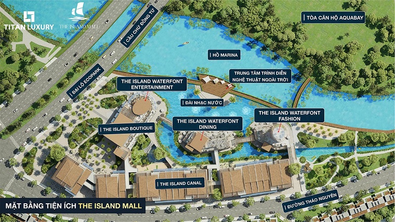 Quy hoạch The Island Mall Ecopark - Trung tâm thương mại mặt nước