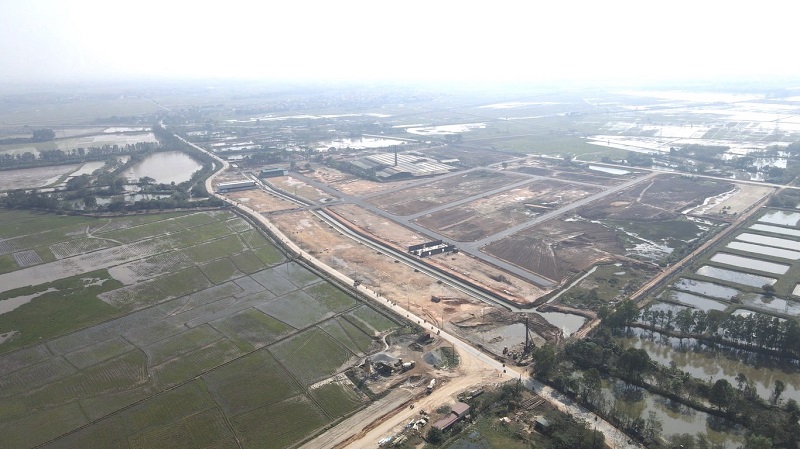 Flycam 4 ảnh thực tế đất nền Cụm Công Nghiệp Làng Nghề Minh Phương - Yên Lạc - Vĩnh Phúc