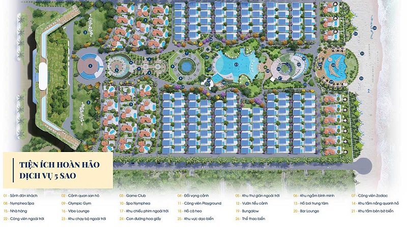 Mặt bằng tiện ích dự án Cam Ranh Bay Hotel & Resort