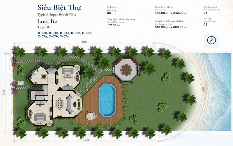 Thiết kế biệt thự loại B2-2 dự án Cam Ranh Bay Hotel & Resort