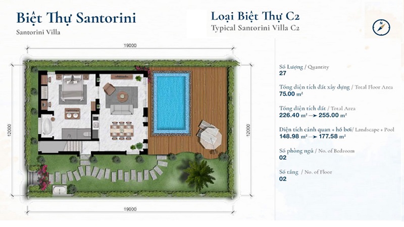 Thiết kế biệt thự loại C2-2 dự án Cam Ranh Bay Hotel & Resort