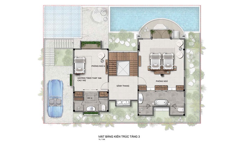 Thiết kế tầng 3 biệt thự Lake Villa dự án Thanh Lanh Valley Golf & Resort Tam Đảo