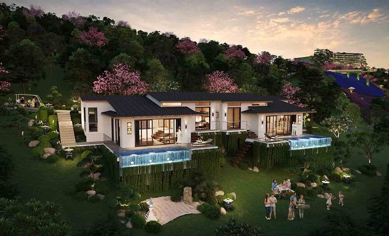 Phối cảnh biệt thự 3 dự án Takara Hoà Bình Resort Hiền Lương - Đà Bắc