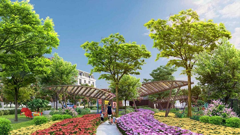 Không gian xanh dự án Mạnh Đức Residence Park Từ Sơn - Bắc Ninh