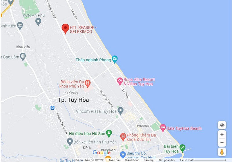 Vị trí dự án HTL Seaside Tuy Hoà - Phú Yên
