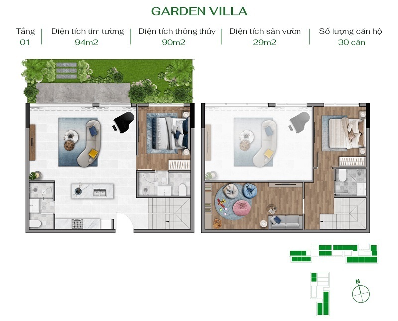 Thiết kế căn hộ 5 dự án Passo Garden Dương Đông - Phú Quốc Nam Group