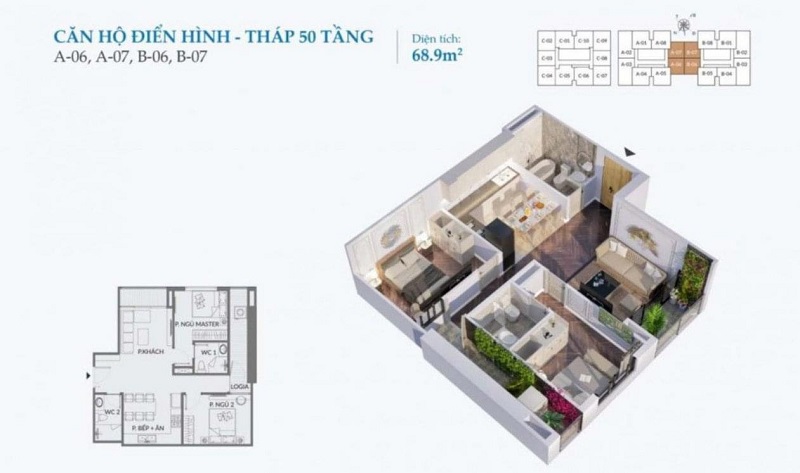 Thiết kế căn hộ 3 dự án Grand Sunlake Văn Quán - Hà Đông