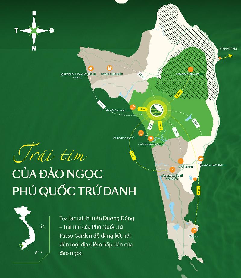 Vị trí dự án Passo Garden Dương Đông - Phú Quốc Nam Group