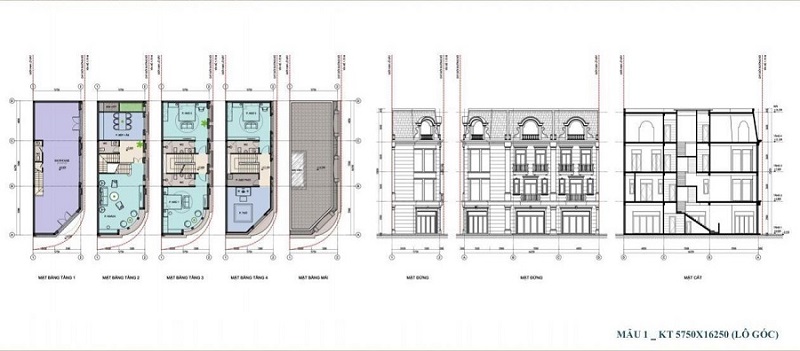 Thiết kế lô góc dự án Shophouse Royal Landmark Quảng Bình