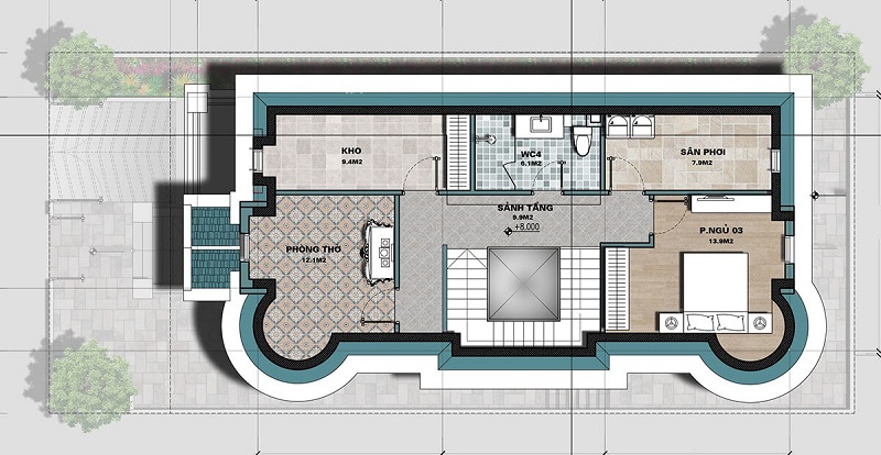 Thiết kế tầng 3 biệt thự The Melody BT5 Ciputra Kita Group