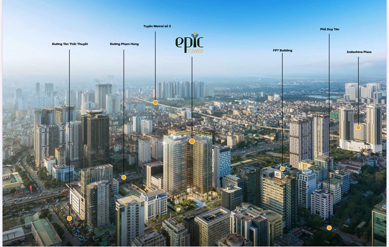 Định vị dự án chung cư Epic Tower 19 Duy Tân - Cầu Giấy