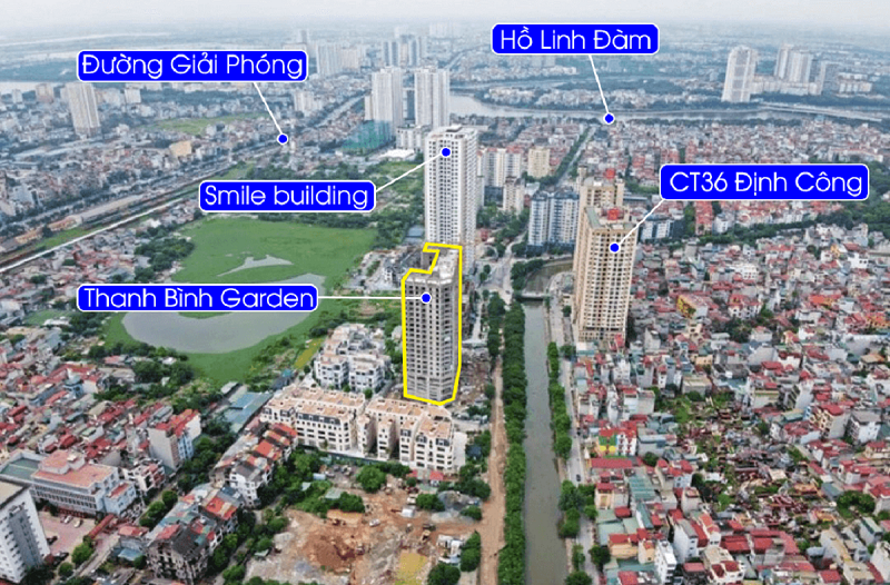 Flycam thực tế chung cư Thanh Bình Garden Định Công - Đại Kim - Hoàng Mai