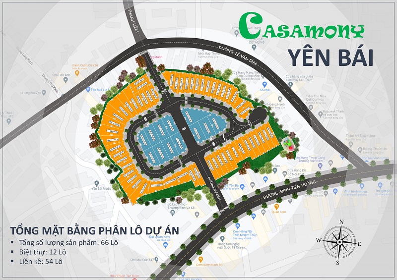 Mặt bằng phân lô dự án Casamony Yên Bái - chủ đầu tư Khát Vọng Việt