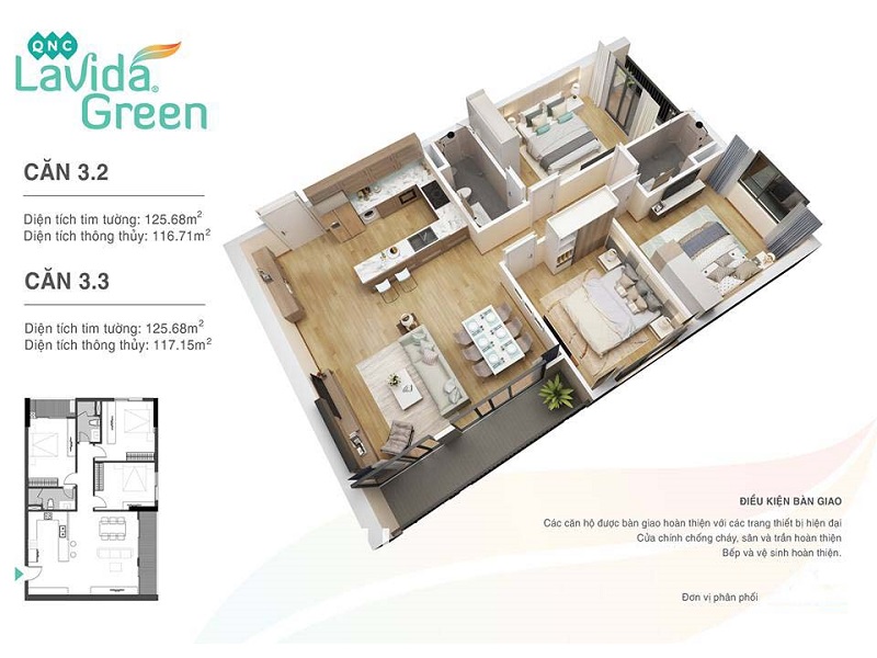 Thiết kế căn hộ 4 dự án Lavida Green Phố Nối - Hưng Yên
