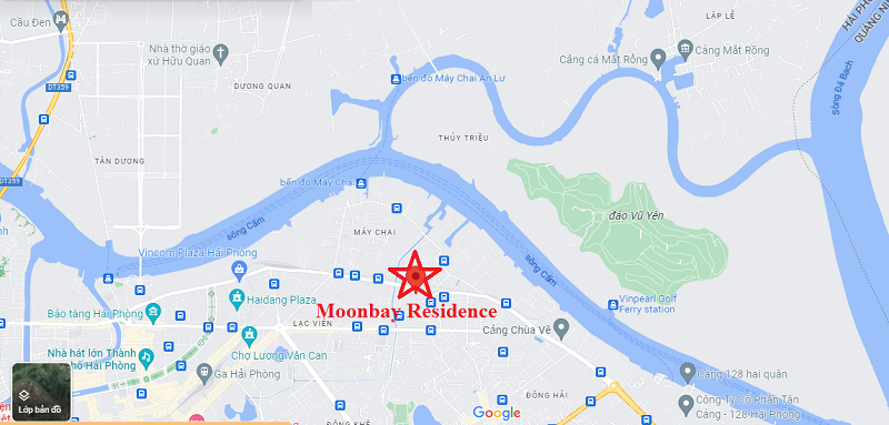 Vị trí dự án nhà ở xã hội Moonbay Residence 384 Lê Thánh Tông - Hải Phòng