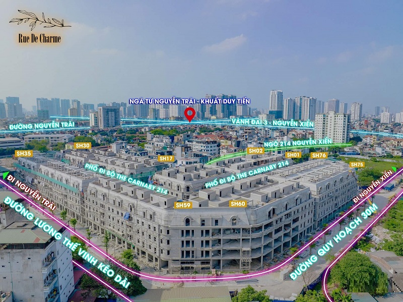Flycam thực tế 4 Rue De Charme 214 Nguyễn Xiển