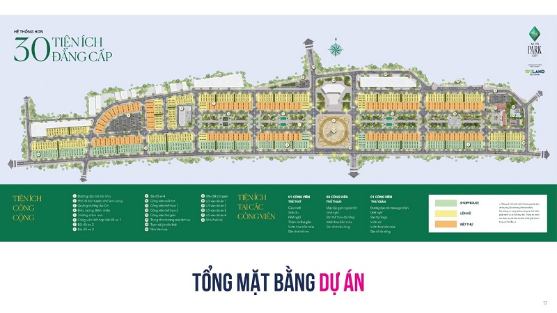 Tổng mặt bằng dự án Âu Cơ Park City - Phú Thọ