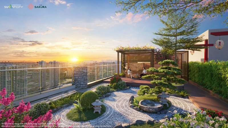 Tiện ích vườn trên mái 3 tòa SA5 The Sakura Vinhomes Smart City
