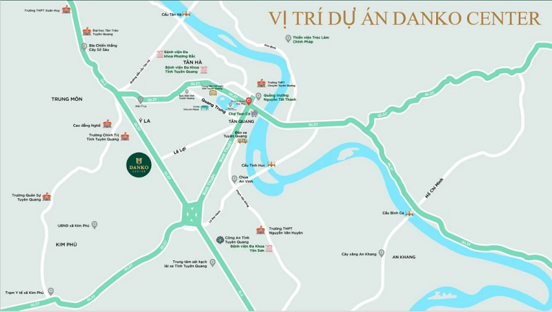 Vị trí khu đô thị Kim Phú - Danko Tuyên Quang