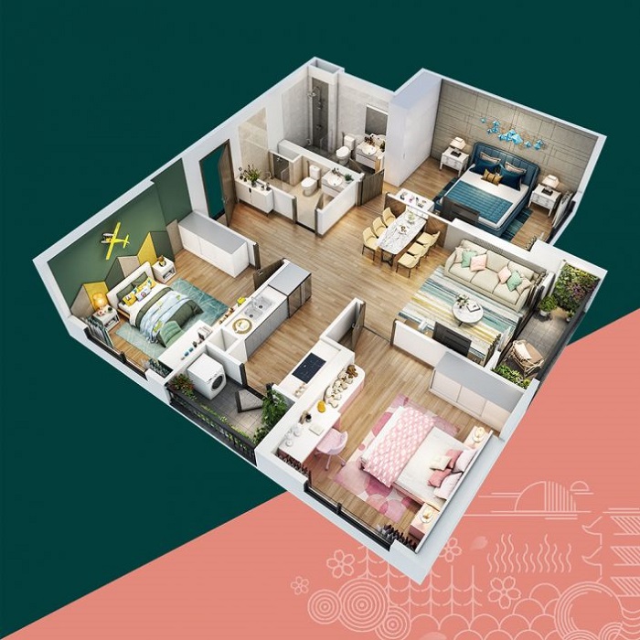 Mẫu thiết kế căn hộ The Sakura Vinhomes Smart City