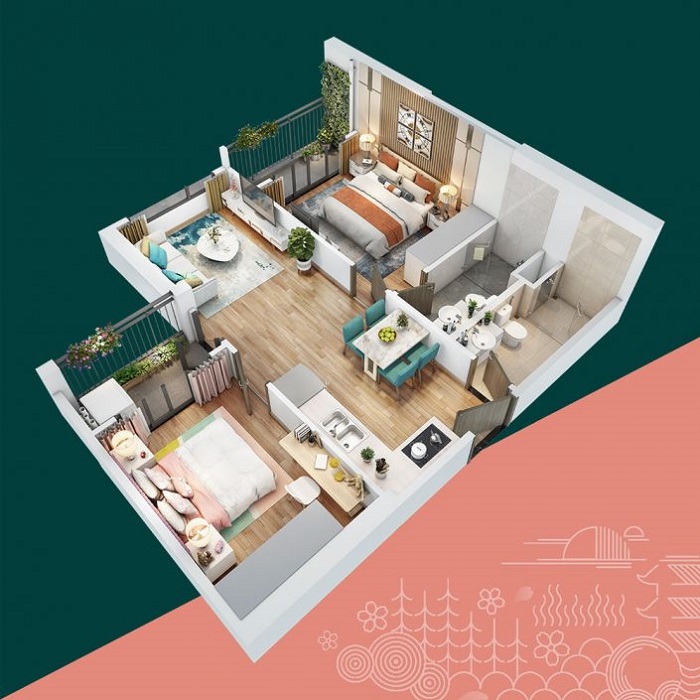 Mẫu thiết kế căn hộ The Sakura Vinhomes Smart City