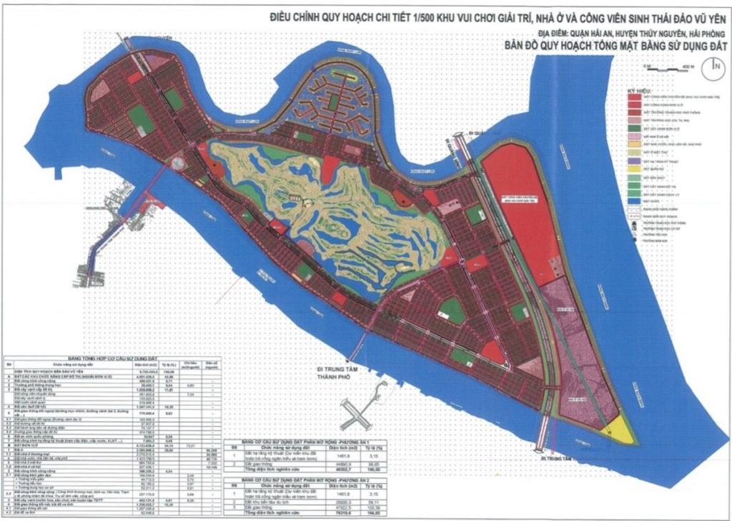 Quy hoạch 1-500 Vinhomes Royal Island Vũ Yên - Hải Phòng