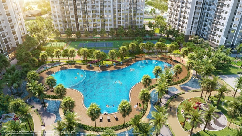 Tiện ích bể bơi The Miami Vinhomes Smart City