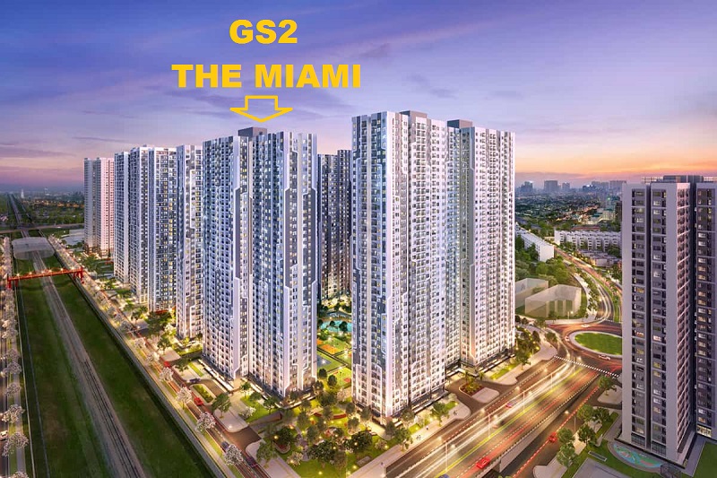 Phối cảnh 2 tòa GS2 The Miami Vinhomes Smart City