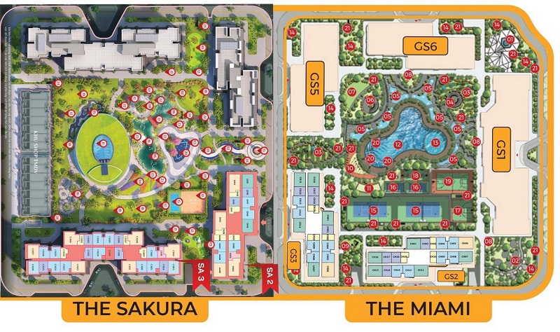 Quy hoạch tòa GS3 The Miami Vinhomes Smart City