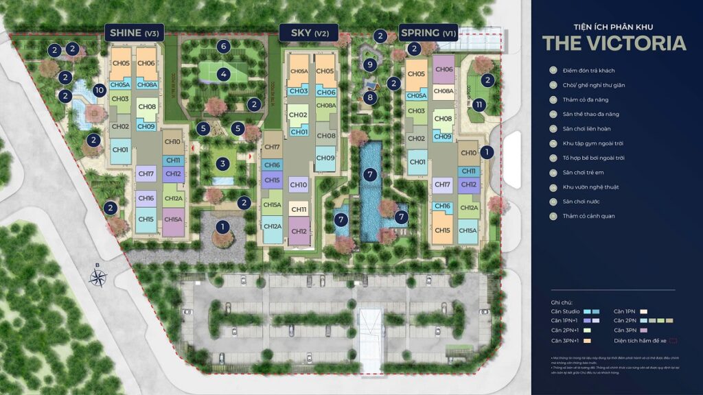 Mặt bằng tiện ích The Victoria Vinhomes Smart City