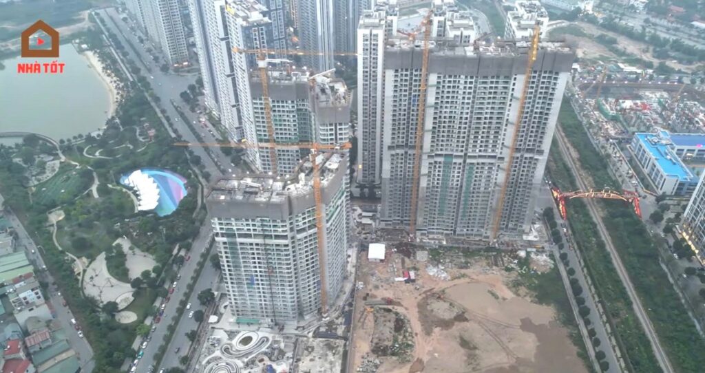 Ảnh thực tế tiến độ Lumiere Evergreen Vinhomes Smart City tháng 5/2025