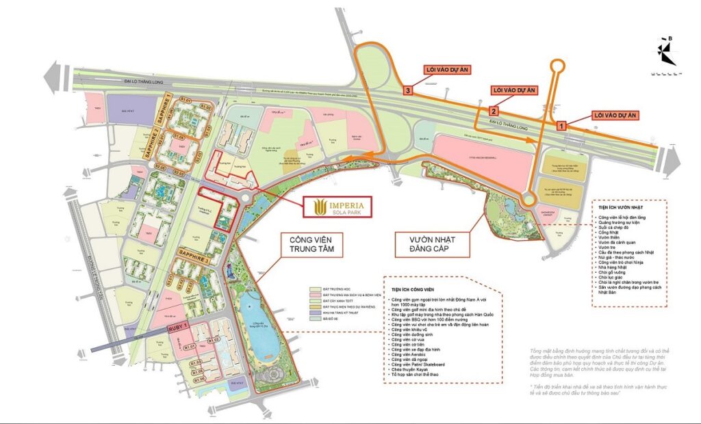 Vị trí phân khu The Sola Park dự án Imperia Smart City