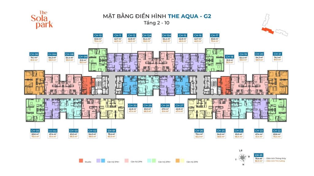 Mặt bằng tầng 2-10 tòa G2 Imperia Smart City - The Sola Park