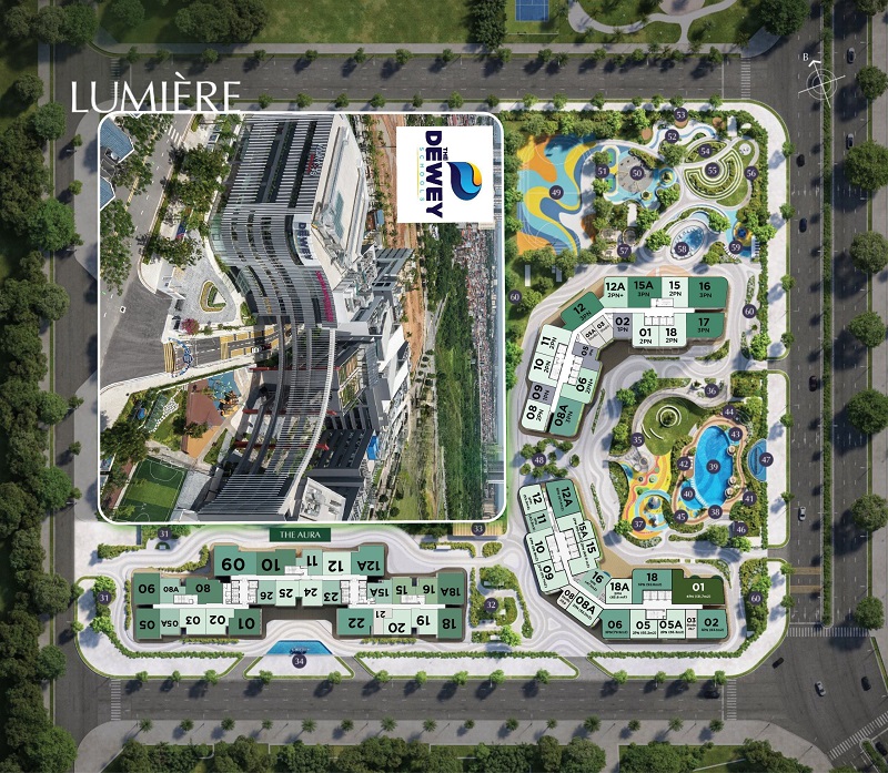 Mặt bằng tổng tòa A1 - The Aqua Lumière Evergreen Smart City