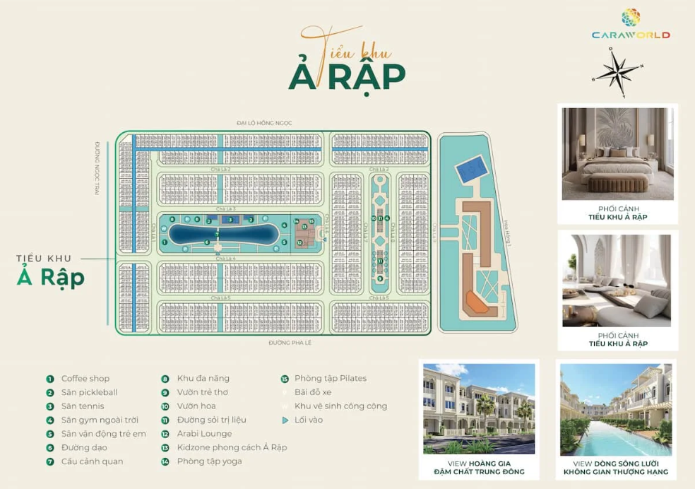 Tổng mặt bằng tiểu khu Ả Rập - Sông Town - Caraworld Cam Ranh