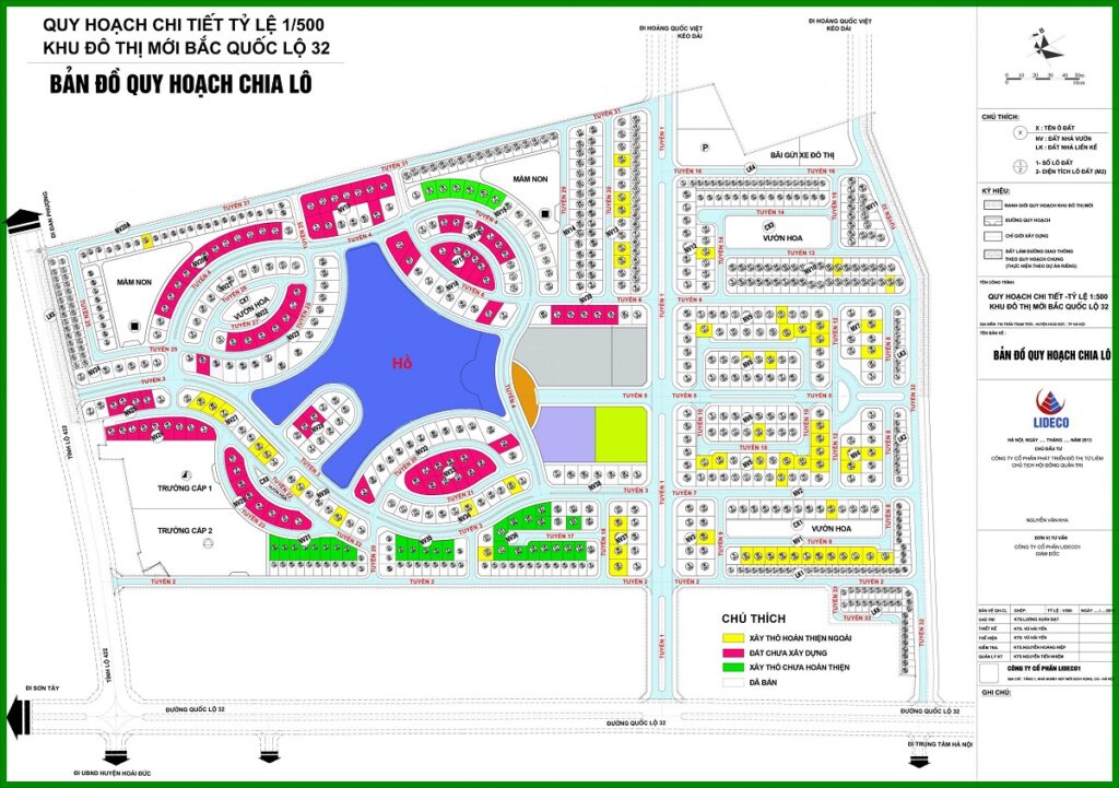 Tổng mặt bằng khu đô thị Lideco Hoài Đức