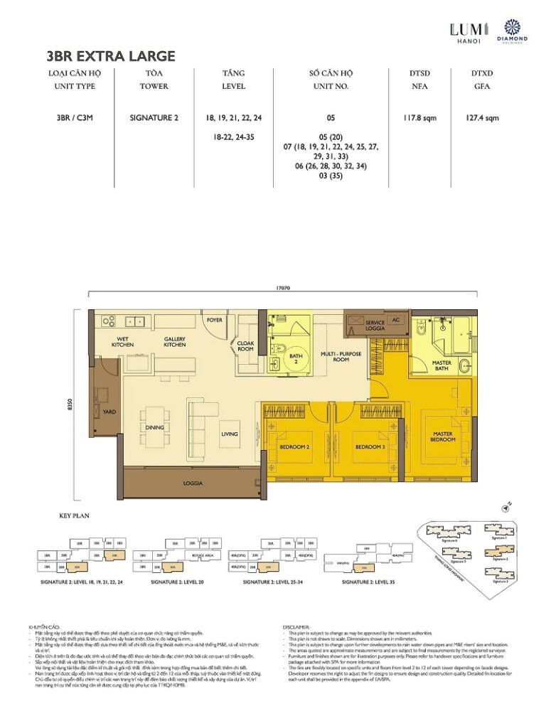 Thiết kế căn hộ 3 Phòng Ngủ EXTRA LARGE Lumi Signature