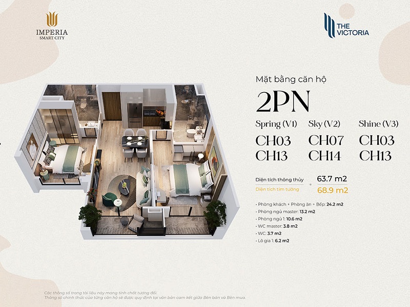 Thiết kế chi tiết căn hộ The Victoria Vinhomes Smart City