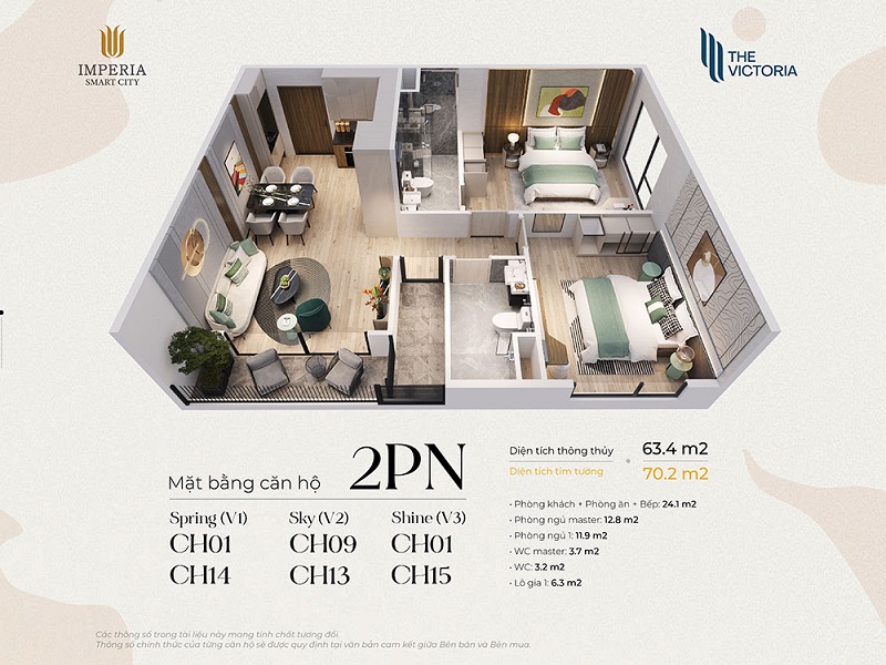 Thiết kế chi tiết căn hộ The Victoria Vinhomes Smart City