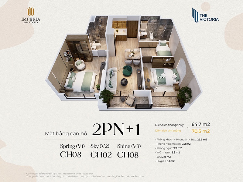 Thiết kế chi tiết căn hộ The Victoria Vinhomes Smart City