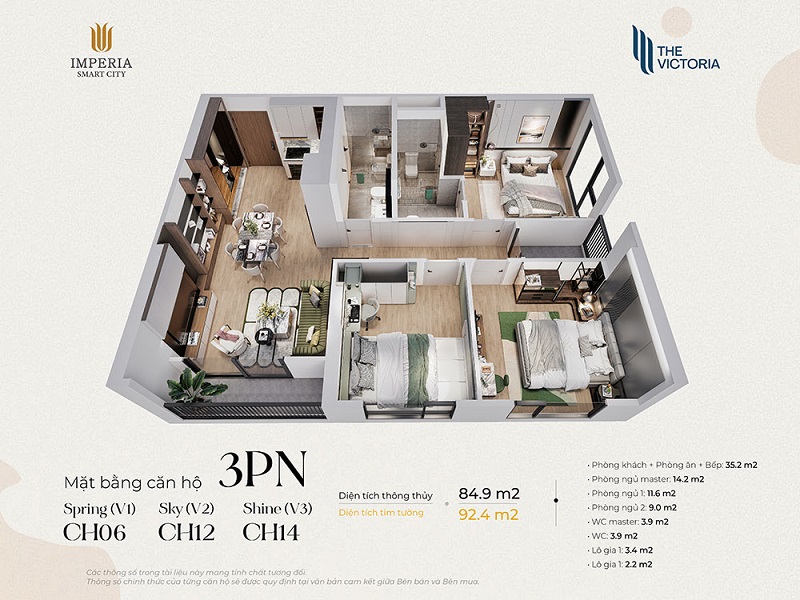 Thiết kế chi tiết căn hộ The Victoria Vinhomes Smart City