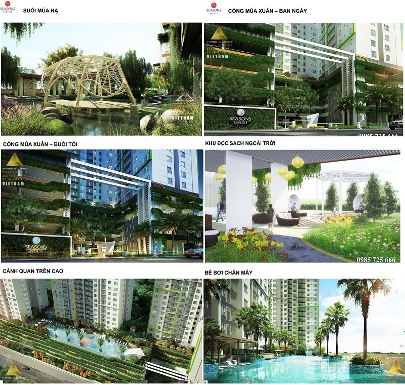 Phối cảnh dự án Seasons Avenue Mỗ Lao - Hà Đông