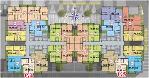 Mặt bằng tòa G4-G5 dự án Fivestar 02 Kim Giang